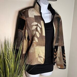 NEW Coldwater Creek Tapestry Leaf Jacket Size S